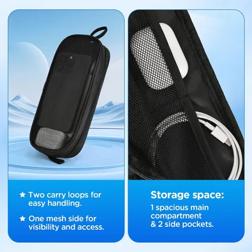 Vista 3 de Funda organizadora de artículos electrónicos, bolsa de malla con cremallera, accesorios de almacenamiento para mouse, cable, cables, unidad flash
