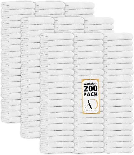Vista 19 de Ample Decor Toallas 100% algodón de 12 x 12 pulgadas, 600 GSM, suaves y absorbentes, duraderas, juego de 10, color beige