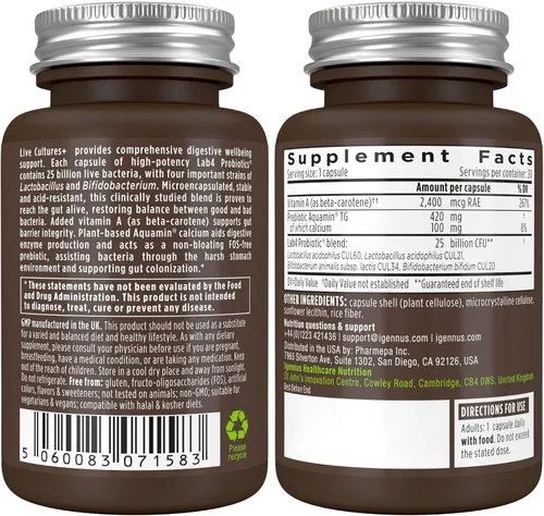 Vista 6 de Vitamina D3 diaria + cultivos vivos+ paquete de probióticos Lab4, 365 tabletas de vitamina D3 de 2000iu + 25 mil millones de UFC Lactobacillus