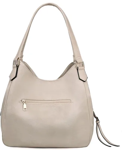 Vista 3 de Bolso para hombro Dourr para mujer, con múltiples bolsillos, bolso de mano moderno de cuero vegano