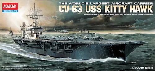 Vista 5 de Academy Kit de modelo U.S.S Kitty Hawk a escala 1/800
