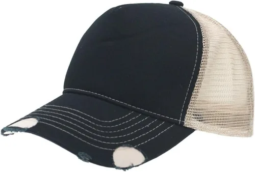 Vista 21 de The Vintage Year Gorra de béisbol ajustable de los deportes del camionero de la malla estructurada del algodón liso Negro