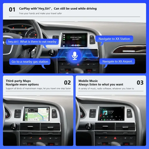 Vista 6 de CarPlay inalámbrico Road Top para Audi A6 S6 Q7 con MMI 3G Carplay Interface Decoder for Audi A6 S6 (2010-2011) & for Audi Q7 (2010-2015)