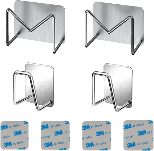 Vista 10 de Multifunctional 3-in-1 Self Adhesive Sponge Holder for Kitchen Sink Caddy and Organizer Rack Storage Shelves Accessories No Drilling Place for