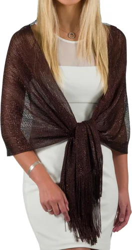 Vista 27 de ShineGlitz - Chales y mantones elegantes para mujer, para usar con ropa y vestidos de noche Negro 1