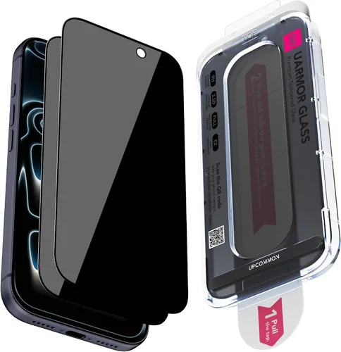 Vista 23 de UARMOR Protector de Pantalla de Privacidad de Vidrio para [ iPhone 15 Plus ] Vidrio Templado Premium 9H Anti-espía, Kits de Instalación Fácil
