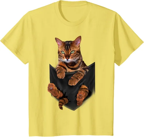 Vista 80 de Camiseta de bolsillo con estampado de tigre y gato Negro