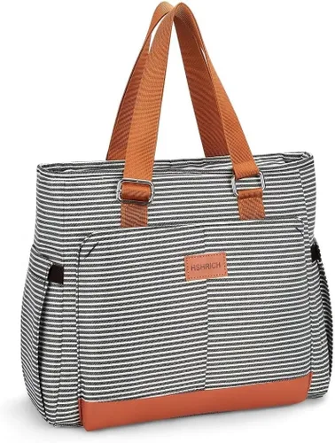 Vista 17 de Bolsas de almuerzo grandes para mujer, lonchera aislada para adultos, bolsa de almuerzo a prueba de fugas con bolsillo de almacenamiento. Bolsa