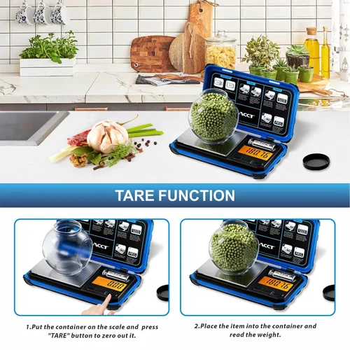 Vista 5 de Báscula de bolsillo de precisión, 200 gx0.0.04 oz escala de gramos de joyería Báscula digital para alimentos con pantalla LCD, conversiones de 6