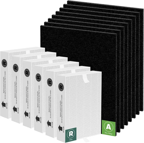 Vista 7 de Filtro HEPA HPA300 de repuesto para purificador de aire Honeywell serie HPA300, 3 filtros HEPA verdaderos R y 4 prefiltros de carbón activado A