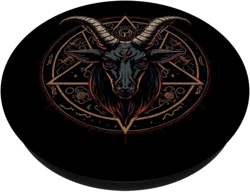 Vista 2 de Pentagram Baphomet Satanic Dark Art Evil Satan Devil 666 PopSockets intercambiables PopGrip