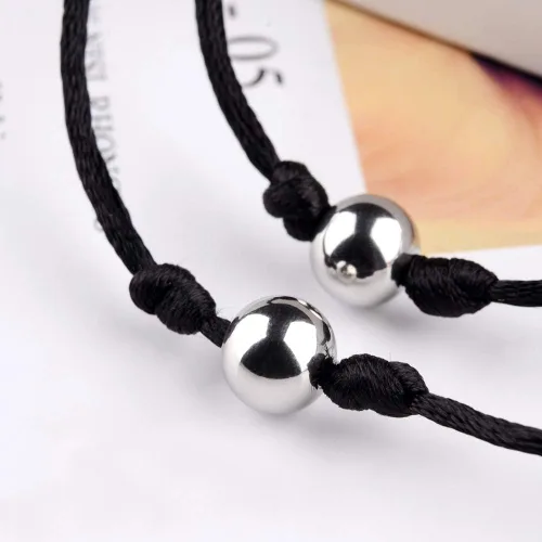 Vista 2 de BOCHOI Pinky Promise - Pulseras a juego para parejas, mejor amiga, mejor amiga, pulsera de amistad, madre, hijo, hija, niño, niña, él, novia, novio