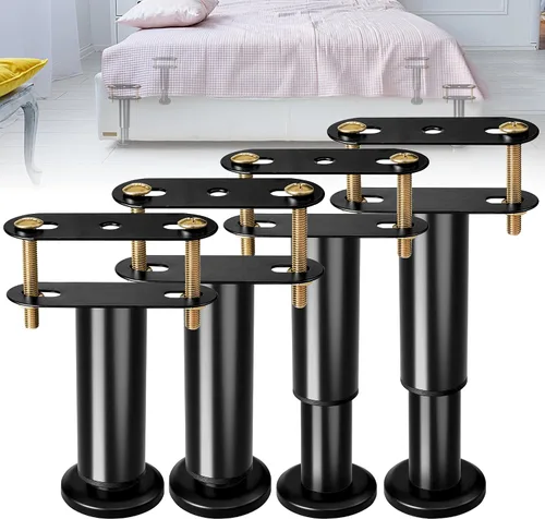 Vista 10 de ZhouDaShu Marco de cama de altura ajustable con patas de soporte central de repuesto con base más ancha, kit de refuerzo de cama para listones