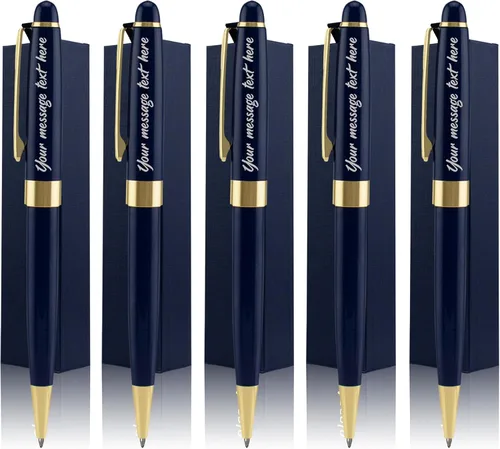 Vista 16 de Ancolo Bolígrafos de Promoción Personalizados - Regalo Publicitario de Negocios Juego de Escritura de Oficina - Grabado con Tu Mensaje Nombre