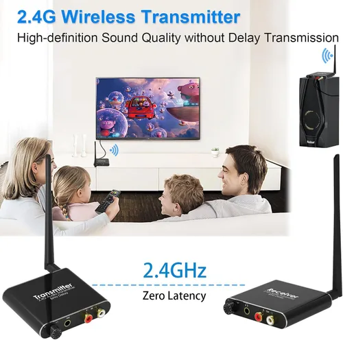Vista 3 de Tendak Juego de receptor transmisor de audio inalámbrico de 2.4 GHz