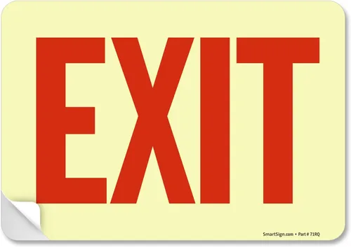 Vista 7 de SmartSign Letrero "Exit" Aluminio que brilla en la oscuridad de 7 x 10 pulgadas, fabricado en Estados Unidos