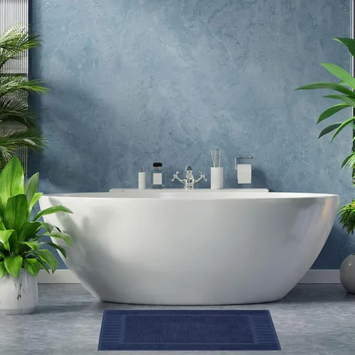 Vista 2 de White Classic Juego de 2 toallas de baño de lujo azul marino de 22 x 34 pulgadas y 8 toallas