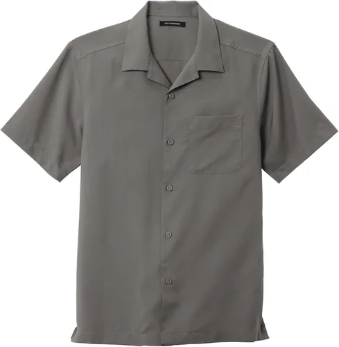 Vista 5 de Port Authority Camisa de manga corta con botones para hombre Negro