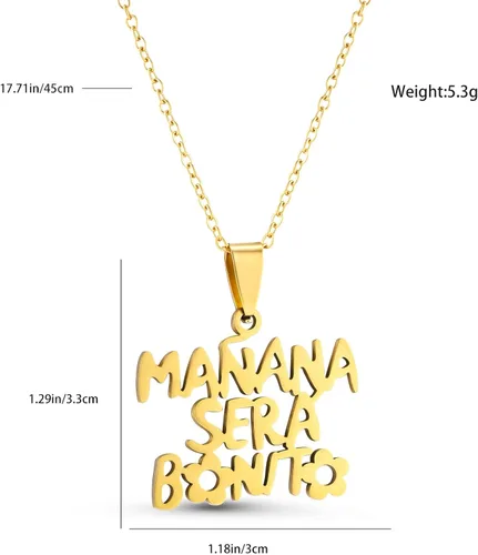 Vista 5 de Catuni Karol G Necklace Manana Sera Bonito Merch Bichota Karol G Jewelry Accessories for Women Girl