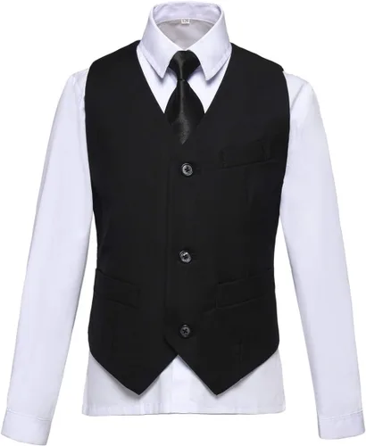 Vista 4 de Visaccy - Traje de vestir para niños, corte ajustado, traje para pajecito de boda