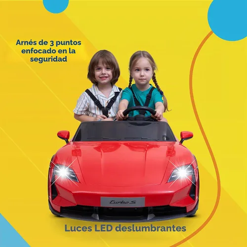 Vista 3 de Kidzone - Auto de 2 plazas para niños de 37 a 96 meses, color negro