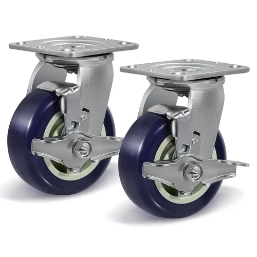 Vista 8 de Ruedas giratorias industriales de 4 x 2 pulgadas, poliuretano en rueda de polipropileno, ampliamente utilizadas para camiones de plataforma U-Boat
