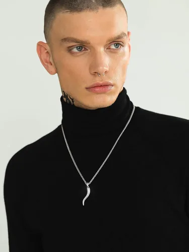 Vista 2 de U7 Italian Horn Necklaces,Stainless SteelBlack18K Gold Plated Talisman Horn Pendant, Italy Amulet Charm Necklaces Protection Jewelry for Men Women