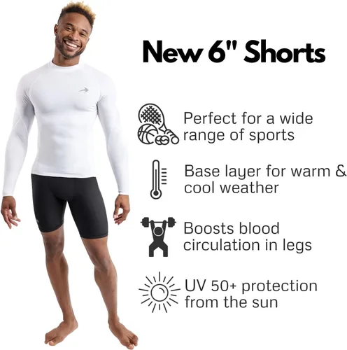 Vista 5 de Compression Shorts Men Performance Baselayer Athletic, Running, Biking All Sports Men's Underwear for Workout