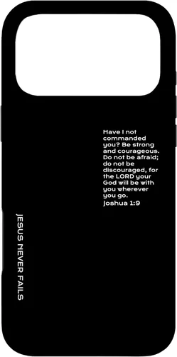 Vista 22 de iPhone 13 Pro Max Be Strong And Courageous, Joshua 1, funda cristiana del día del padre
