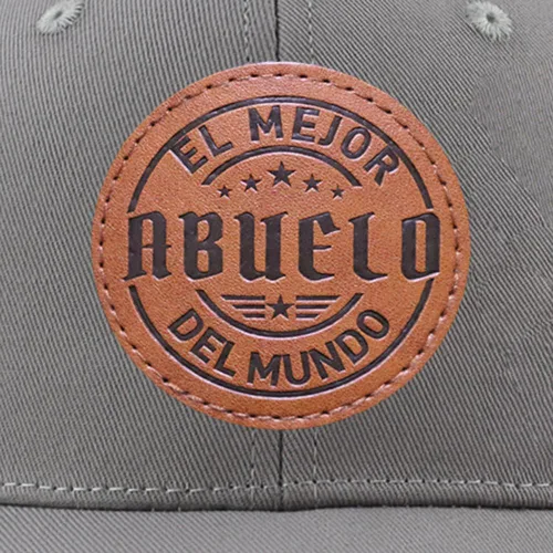 Vista 2 de El Mejor Abuelo Del Mundo - Gorra de béisbol ajustable para hombre, con parche de cuero de algodón ajustable