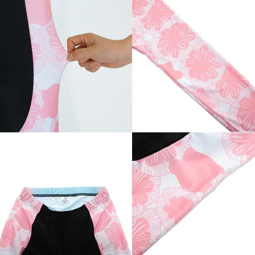 Vista 5 de Conjunto de ropa de ciclismo para mujer, camisa de manga larga, camiseta de ciclismo con gel 20D acolchado