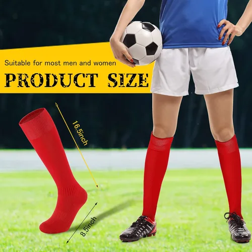 Vista 3 de Jiuguva 20 pares de calcetines de compresión de fútbol de béisbol calcetines de fútbol atlético para mujeres, hombres, adultos y jóvenes