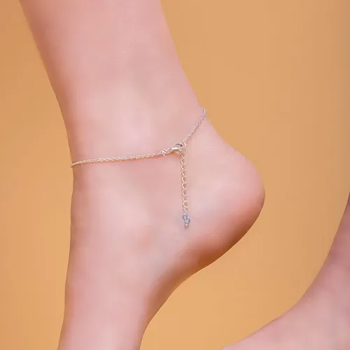 Vista 8 de Natural Gemstone Beaded Bar Anklet for Women