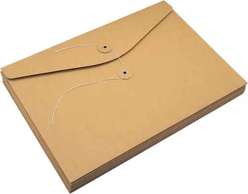 Vista 3 de Funny live 10 carpetas de archivos de papel kraft A4 para proyectos, contratos, facturas, bolsillos para documentos de reuniones, suministros