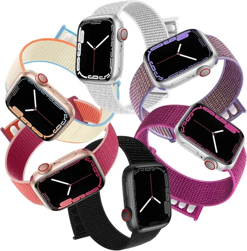 Vista 3 de Paquete de 6 correas deportivas compatibles con Apple Watch de 1.496 in 1.575 in 1.614 in 1.654 in 1.732 in 1.772 in 1.811 in 1.929 in para iWatch