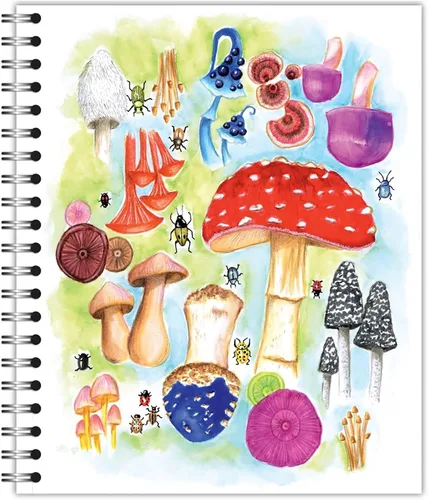 Vista 24 de Cuaderno pequeño de diseño encuadernado en espiral, diseño de puesta de sol en la playa, 9.75 x 7.5 pulgadas, 70 hojas, 100% reciclado, poages
