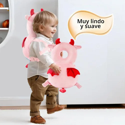 Vista 5 de Mochila protectora de espalda para bebé, almohadilla protectora de seguridad para niños pequeños, diseño suave, ajustable y ligero para caminar