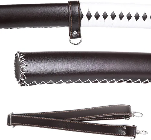Vista 5 de siwode The Walking Dead - Espada katana de Michonne, arcilla T10, acero templado, acero de Damasco