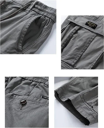 Vista 7 de Pantalones cortos cargo para hombre, talla 29, cintura 29, pantalones cortos de camuflaje para hombre, pantalones cortos de verano 2023 con hebilla