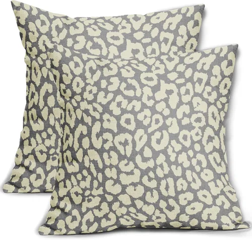 Vista 42 de Juego de 2 fundas de almohada con estampado de leopardo negro de 16 x 16 pulgadas, diseño de animal de guepardo, chinoiserie, fundas de almohada