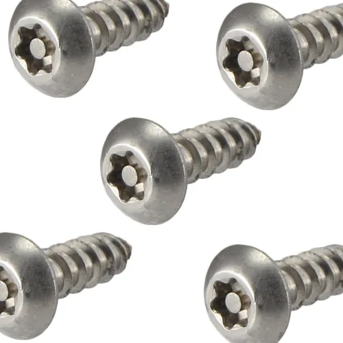Vista 3 de Fastenere Tornillos de Chapa Metálica de Seguridad Torx - #6 x 1-1/2" (paquete de 25) con cabeza de botón, resistentes a manipulaciones, tornillos