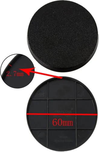 Vista 5 de Evemodel 60pcs 2.362 in Bases redondas para Wargames Mesa Superior Simulación Militar Escena ABS Plástico
