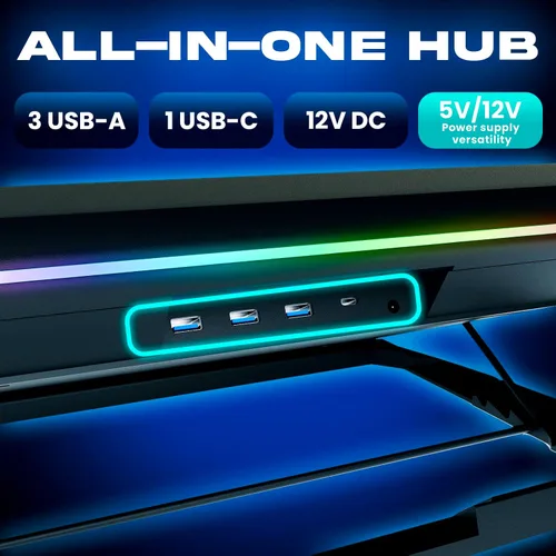 Vista 5 de KLIM Turbofrost MAX - Almohadilla de refrigeración RGB para laptop, enfriador de laptop para juegos con potente turbofan XL, portátil