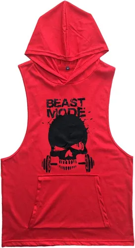 Vista 6 de SZKANI Chaleco de entrenamiento sin mangas con estampado de calavera para hombre
