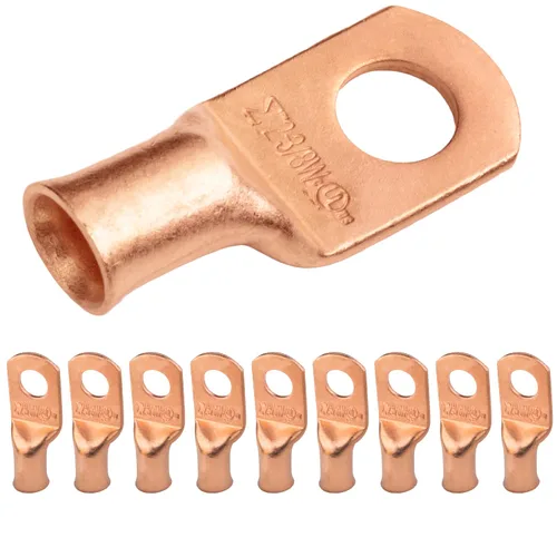 Vista 124 de SELTERM - 5 terminales de anillo resistentes para cable de batería, calibre 1/0 AWG, pernos de 1/2 pulgadas, terminales de calibre 0, ojales