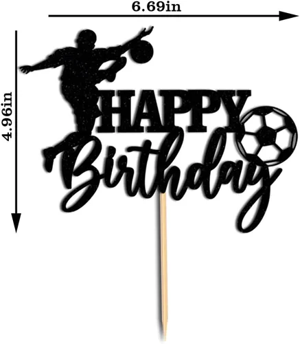 Vista 5 de Decoración para tartas de cumpleaños con temática de fútbol, decoración de pastel de cumpleaños con temática de fútbol