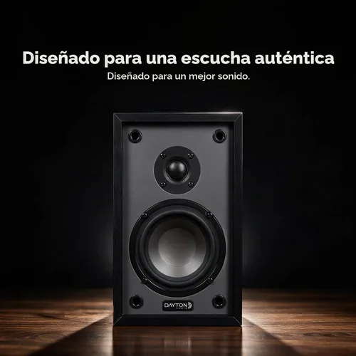 Vista 2 de Dayton Audio Classic B40A Par de bocinas de estante con Bluetooth y alimentación (Negro, 4")