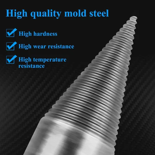 Vista 5 de Wood Log Splitter Firewood Drill Bit, Removable Wood Splitter Drill Bits, Heavy Duty Drill Screw Cone Driver with Square/Round Handle for