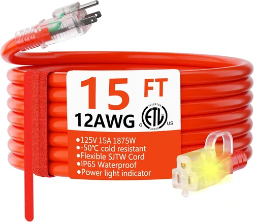 Vista 26 de HUANCHAIN Cable de extensión resistente de calibre 12 para exteriores, 6