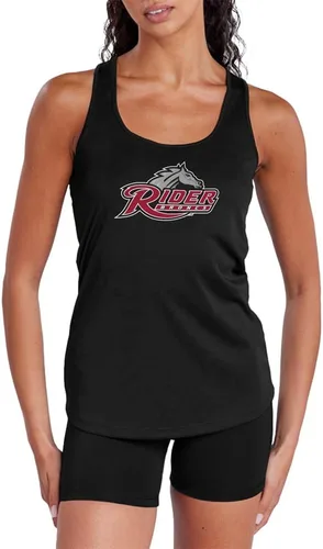 Vista 498 de Camiseta deportiva sin mangas oficial de NCAA Collegiate para mujer, con espalda cruzada, colección con logotipo primario